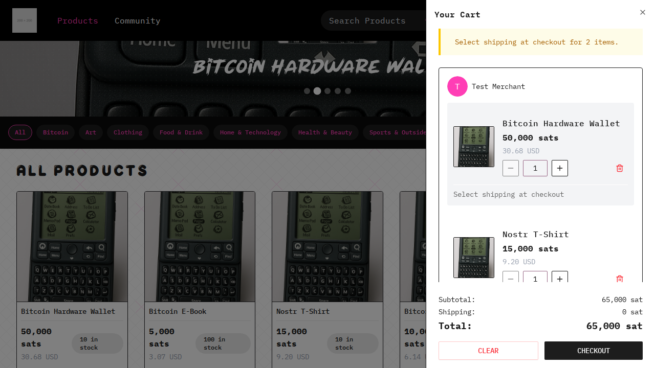 buyer adds two products to cart and totals are correct