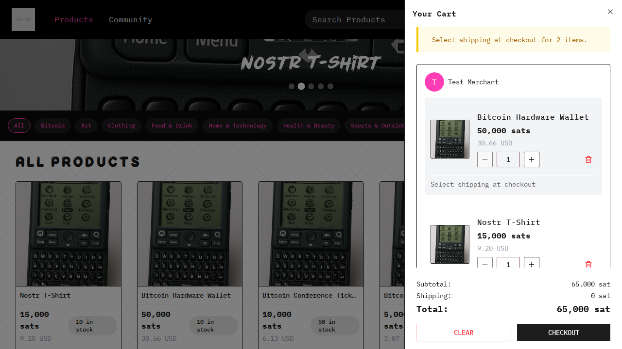 buyer adds two products to cart and totals are correct